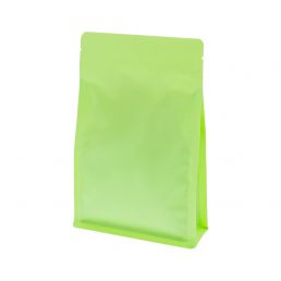 Flat bottom zak met zipper - mat groen (100% recyclebaar)