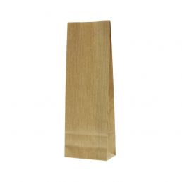 Blokbodemzak kraftpapier 2 laags (100% recyclebaar papier) - bruin - 70x205+40 mm (475 ml)